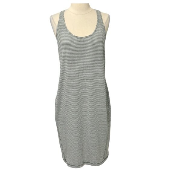 Lululemon Go For It Dress Hyper Stripe Heathered Medium Grey White Soft Size 10 - Picture 9 of 9